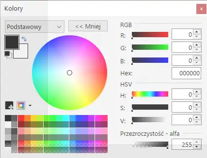 Paint.net - okno kolorów
