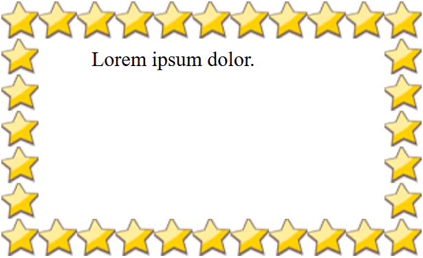 Efekt użycia własności CSS border-image-outset
