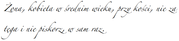Tekst krojem pisma Zap Fino Extra LT Pro w normalnej wersji