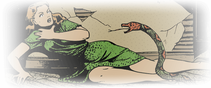 wąż atakujący kobietę, modulo php