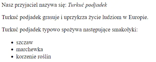 Wynik zatwierdzenia formularza PHP z poprzedniego zrzutu ekranu ostatni formularz php - wynik